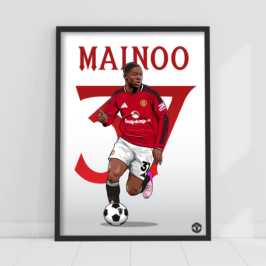 Man Utd - Mainoo 25/26 A4 Football Poster